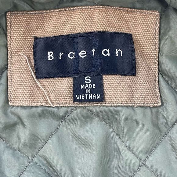 Braetan Jacket Tan Canvas zipper Hood Cotton S - Picture 9 of 9